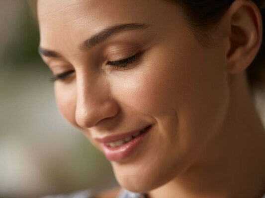 rinoseptoplastia | mujer mostrando su bonita nariz